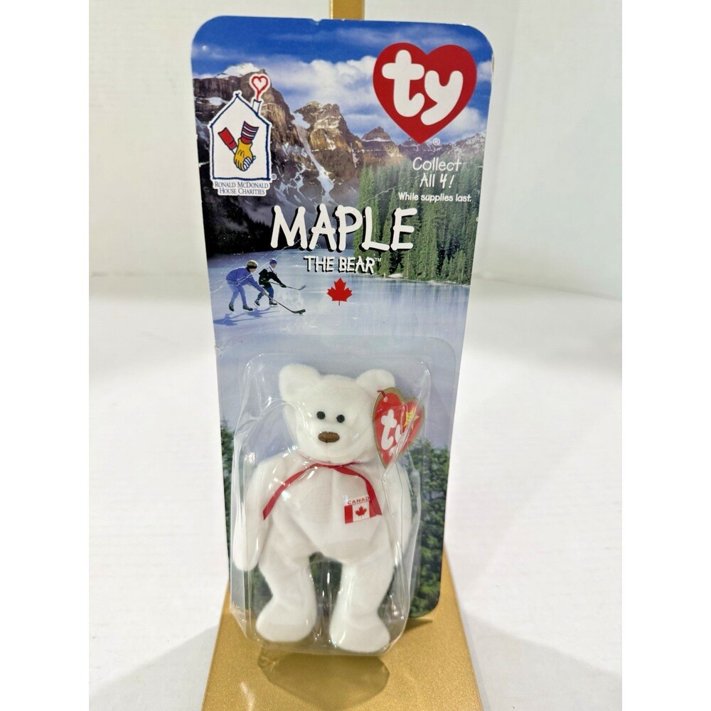 RARE Ty Beanie Baby Maple Bear McDonalds 1996 Errors July 1‎ Plush New